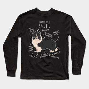 Bi Black Sheltie Shetland Sheepdog Anatomy Long Sleeve T-Shirt